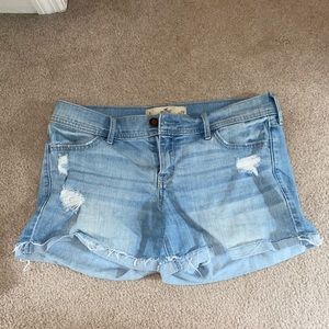 hollister denim jean midi shorts